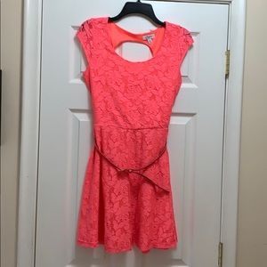 Candie’s Pink Lace Dress with Belt